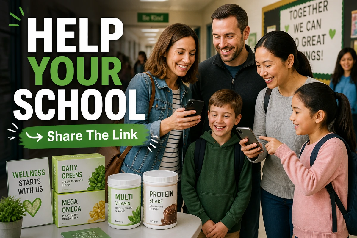 Elementary school families sharing an online fundraiser with supporters