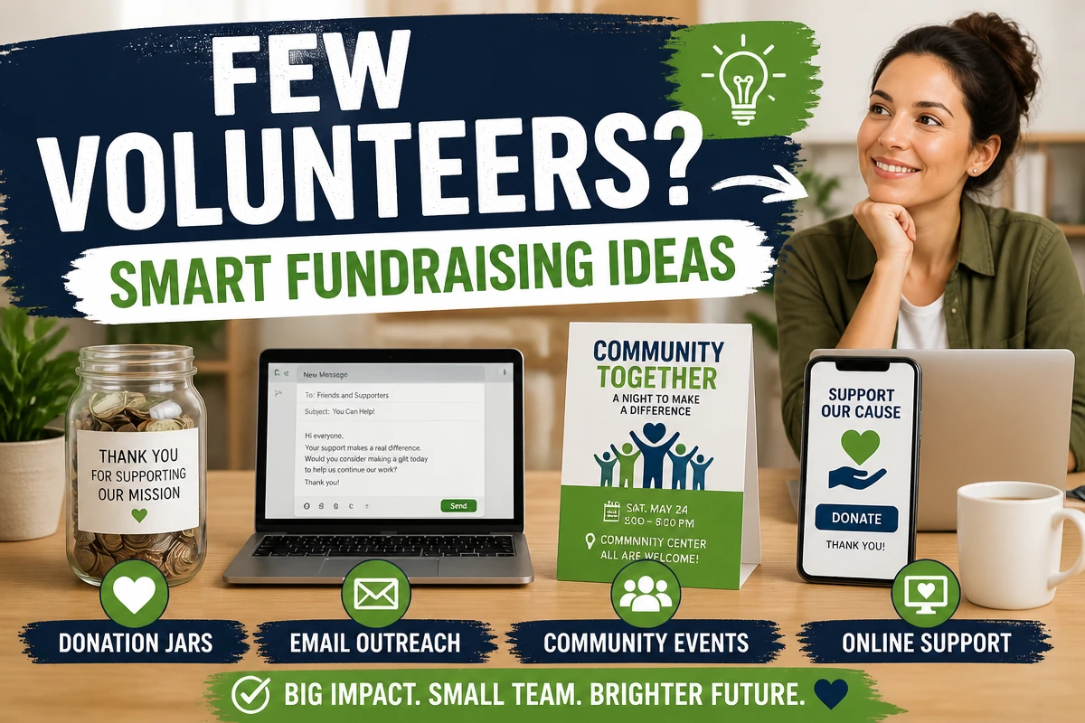 Low budget fundraising ideas for nonprofits with limited volunteers