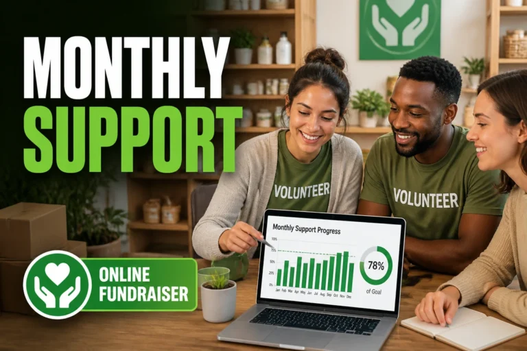 Monthly fundraising support from an online wellness fundraiser
