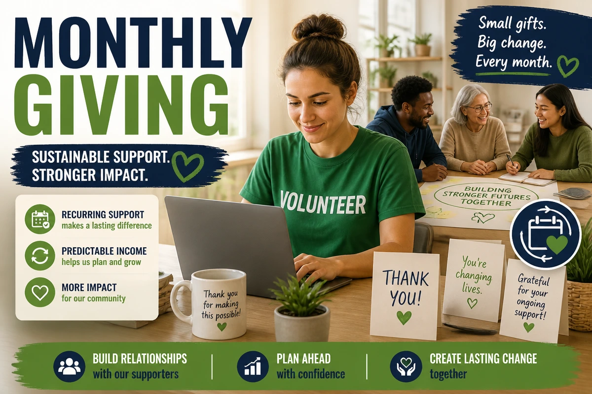 Monthly giving for small charities with recurring supporter donations
